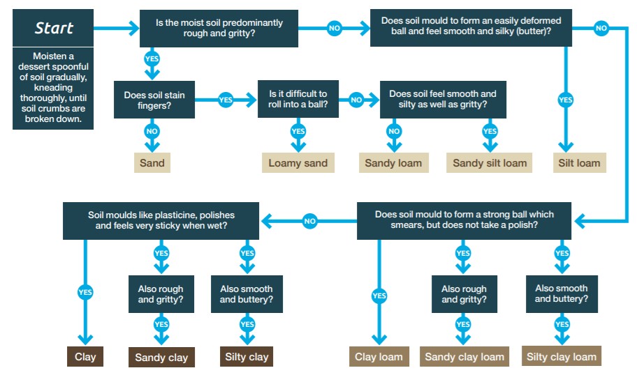 Soil texture Flowchart