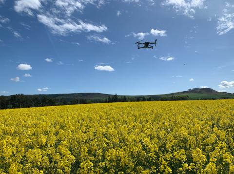 Drone flying over OSR