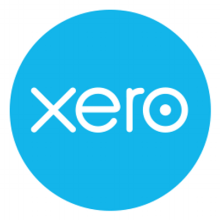 Blue circle logo with the word 'xero' in white lettering in the centre